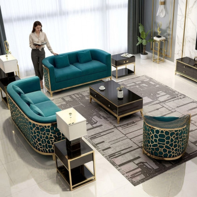 Ensemble de canapés Canapé 321 Siège Tissu Canapés Canapé Luxe Meubles Rembourrage