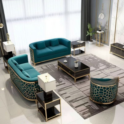 Ensemble de canapés Canapé 321 Siège Tissu Canapés Canapé Luxe Meubles Rembourrage