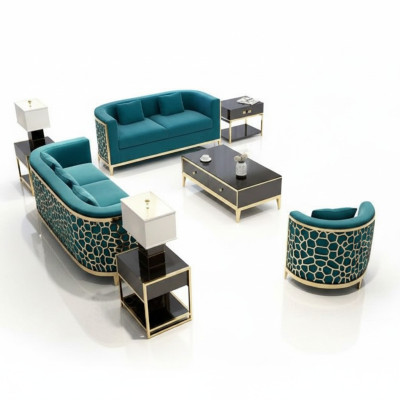 Ensemble de canapés Canapé 321 Siège Tissu Canapés Canapé Luxe Meubles Rembourrage