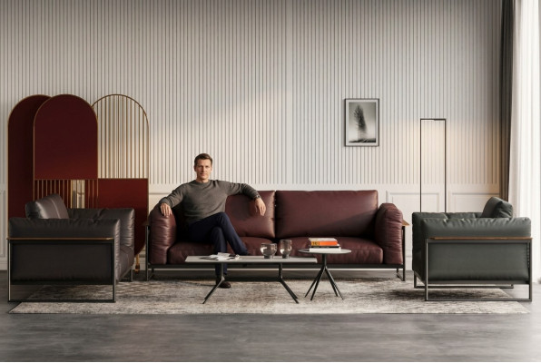 Ensemble de canapé 3 pièces Mobilier italien Paysage vivant Canapés Canapés Rembourrage