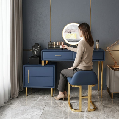 Coiffeuse Miroir Tabouret Ensemble complet de décoration Commode Chambre neuve