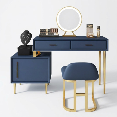 Coiffeuse Miroir Tabouret Ensemble complet de décoration Commode Chambre neuve