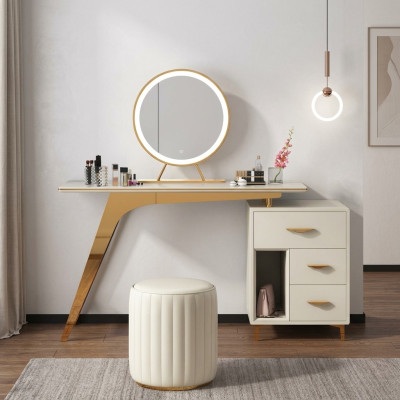 Coiffeuse Miroir Tabouret Ensemble Complet Commode Chambre à coucher neuf 2 pièces