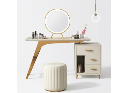 Coiffeuse Miroir Tabouret Ensemble Complet Commode Chambre à coucher neuf 2 pièces