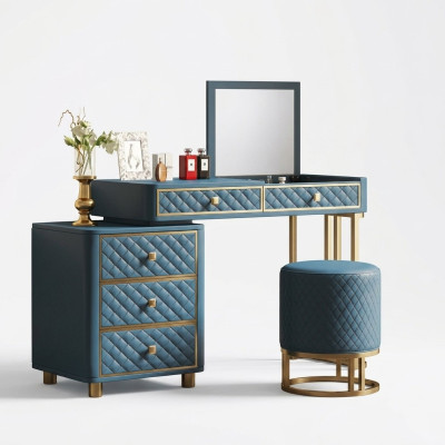 Coiffeuse avec éléments modulables et miroir.