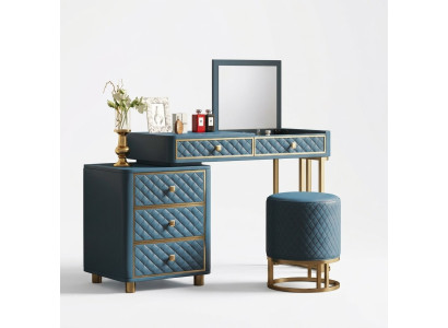 Coiffeuse avec éléments modulables et miroir.