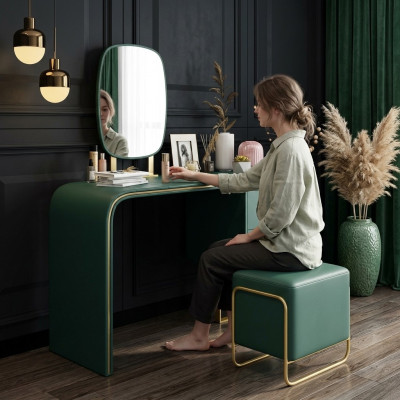 Coiffeuse avec miroir Luxueuse console Commode Chambre à coucher neuve 2 pièces