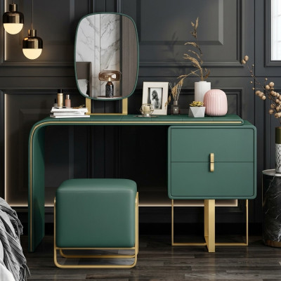 Coiffeuse avec miroir Luxueuse console Commode Chambre à coucher neuve 2 pièces