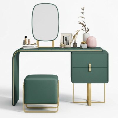 Coiffeuse avec miroir Luxueuse console Commode Chambre à coucher neuve 2 pièces