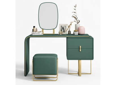 Coiffeuse avec miroir Luxueuse console Commode Chambre à coucher neuve 2 pièces