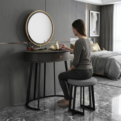 Coiffeuse Miroir Chaise Console de luxe Commode Chambre à coucher 2 pièces.