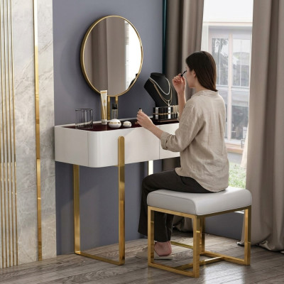 Coiffeuse Moderne Consoles Tables + Tabouret Coiffeuse Table de Maquillage 2 pièces.