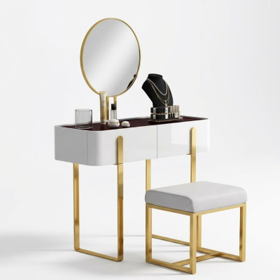 Coiffeuse Moderne Consoles Tables + Tabouret Coiffeuse Table de Maquillage 2 pièces.