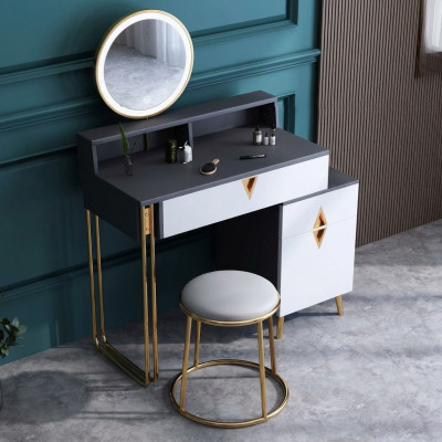 Coiffeuse Table Chambre Tabouret Miroir Jeunesse Style Moderne
