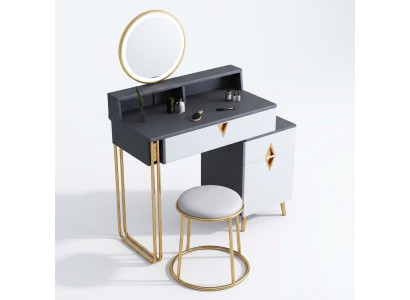 Coiffeuse Table Chambre Tabouret Miroir Jeunesse Style Moderne