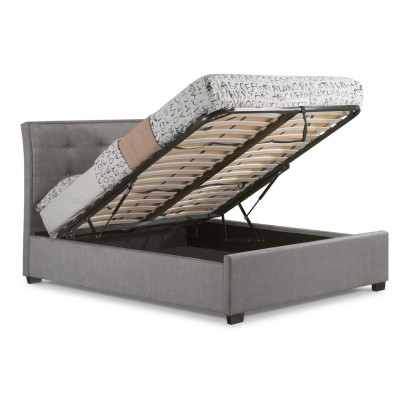 Chesterfield Design Lit Anglais Capiton Double Lit Gris Lits 160/180x200