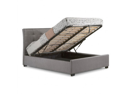 Chesterfield Design Lit Anglais Capiton Double Lit Gris Lits 160/180x200