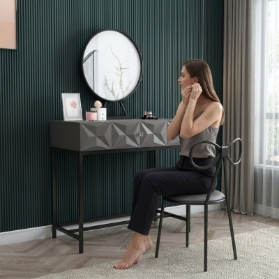 Table Console Classique Miroir Coiffeuse Chambre Tabouret Ensemble Commode