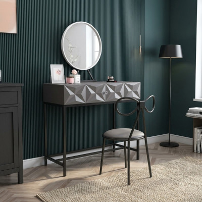 Table Console Classique Miroir Coiffeuse Chambre Tabouret Ensemble Commode