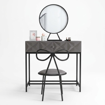 Table Console Classique Miroir Coiffeuse Chambre Tabouret Ensemble Commode