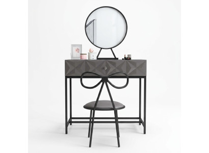 Table Console Classique Miroir Coiffeuse Chambre Tabouret Ensemble Commode
