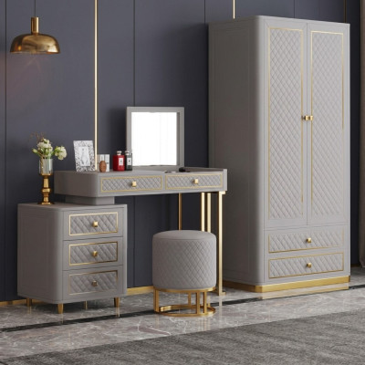 Coiffeuse Console Tables de maquillage Table Consoles Métal Miroir