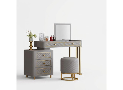 Coiffeuse Console Tables de maquillage Table Consoles Métal Miroir