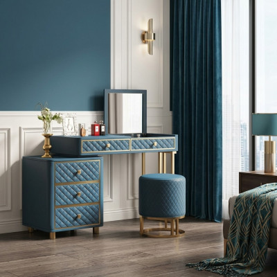 Coiffeuse Table de toilette Table cosmétique Tabouret Miroir Tables de chevet