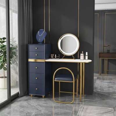 Coiffeuse Miroir Tabouret Ensemble Commode Chambre neuve Maquillage
