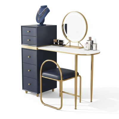 Coiffeuse Miroir Tabouret Ensemble Commode Chambre neuve Maquillage