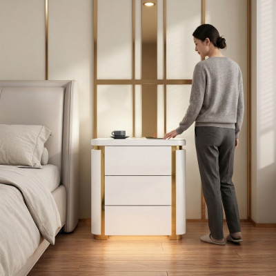 Conception Table de nuit. Console Métal Tables Consoles Chambre de sommeil brillant