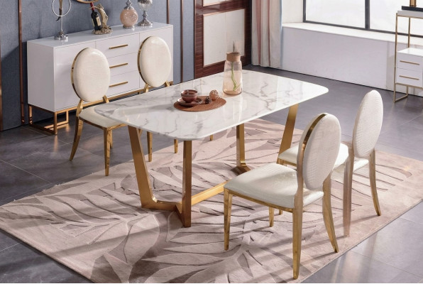 Table à manger Moderne Table Salle à manger Ensemble 4x Chaise Set 5 pcs. ensemble