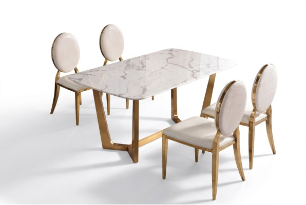 Table à manger Moderne Table Salle à manger Ensemble 4x Chaise Set 5 pcs. ensemble