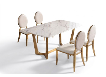 Table à manger Moderne Table Salle à manger Ensemble 4x Chaise Set 5 pcs. ensemble