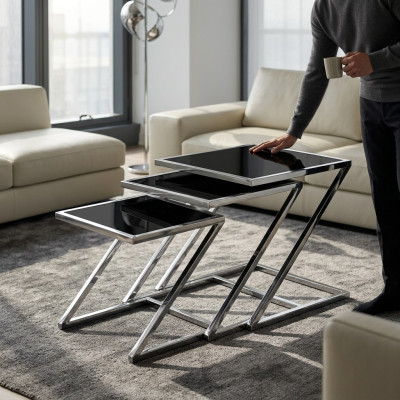 Définir 3x table basse Table basse Design Table d'appoint Tables Table de salon