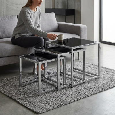Ensemble 3x Table basse Table basse Table d'appoint Table de salon de designer Tables