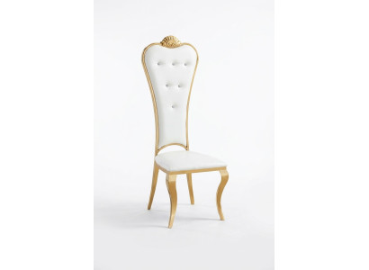 Chaise Fauteuil Rembourrage Bois Chaises Classiques Luxe Fauteuil en acier inoxydable