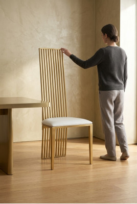 Chaise de design en tissu de luxe Chaises classiques en acier inoxydable Fauteuil Voltaire Chaises