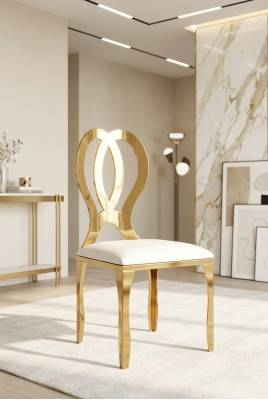 Lehn Chair Chaise en acier inoxydable massif Revêtement textile Chaises Table à manger Design Salle à manger