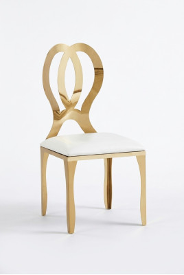 Lehn Chair Chaise en acier inoxydable massif Revêtement textile Chaises Table à manger Design Salle à manger