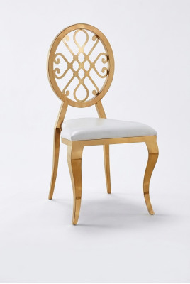 Chaise design Fauteuil Sièges Rembourrage Chaises Tissu de luxe en acier inoxydable Chaise Salle à manger