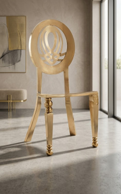 Chaise 1x Chaises de salle à manger Fauteuil en acier inoxydable Meubles de design en acier métallique