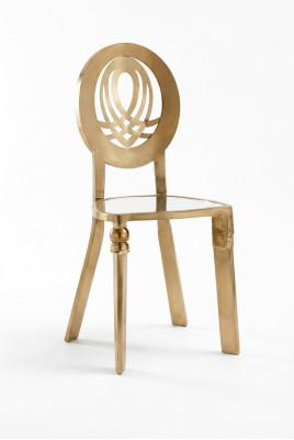 Chaise 1x Chaises de salle à manger Fauteuil en acier inoxydable Meubles de design en acier métallique