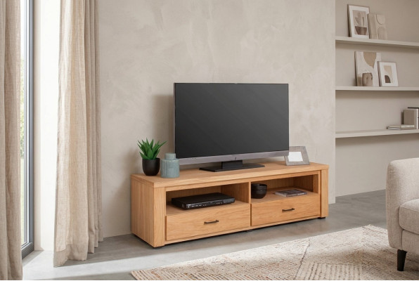 Commode Vitrine Bois massif Meuble TV classique Tiroir neuf Espace en bois