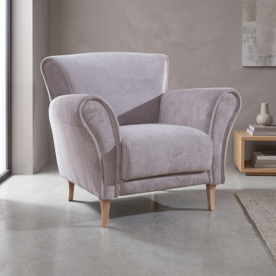 Fauteuil Chaise Velours Violet Détente Fauteuil Lounge Doux Salon TV Canapé Sofa