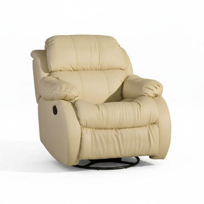 Fauteuil pivotant Real beige Siège TV Lounge Club Fauteuil simple Meubles Rembourrage neuf