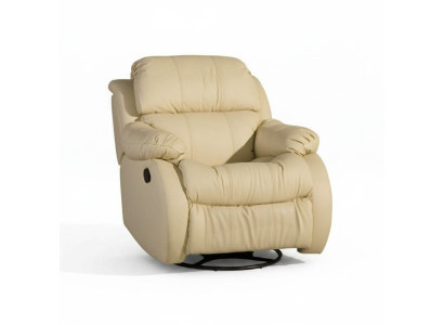 Fauteuil pivotant Real beige Siège TV Lounge Club Fauteuil simple Meubles Rembourrage neuf