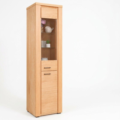 Vitrine en bois de hêtre Commode en bois individuelle Vitrines Armoire en verre Meubles de rangement