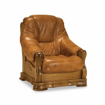 Fauteuil TV en bois Fauteuil en cuir véritable Siège rembourré Meubles de salon Club neufs