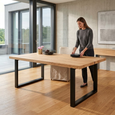 Pieds en métal Table en bois naturel nouveau Classique s Abat-jour de grenier coulissant 180x90